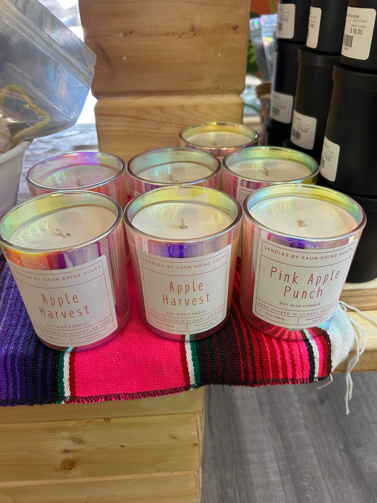 Pink Iridescent Fall Candles