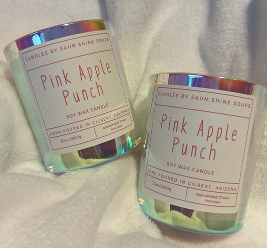 Pink Iridescent Fall Candles