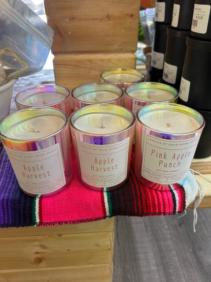Pink Iridescent Fall Candles
